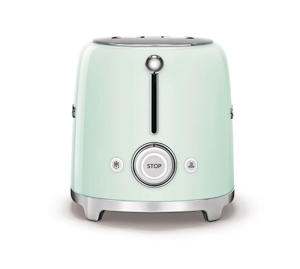 SMEG 50's Style 2 Slice, 2 Slot Toaster Gloss Pastel Green