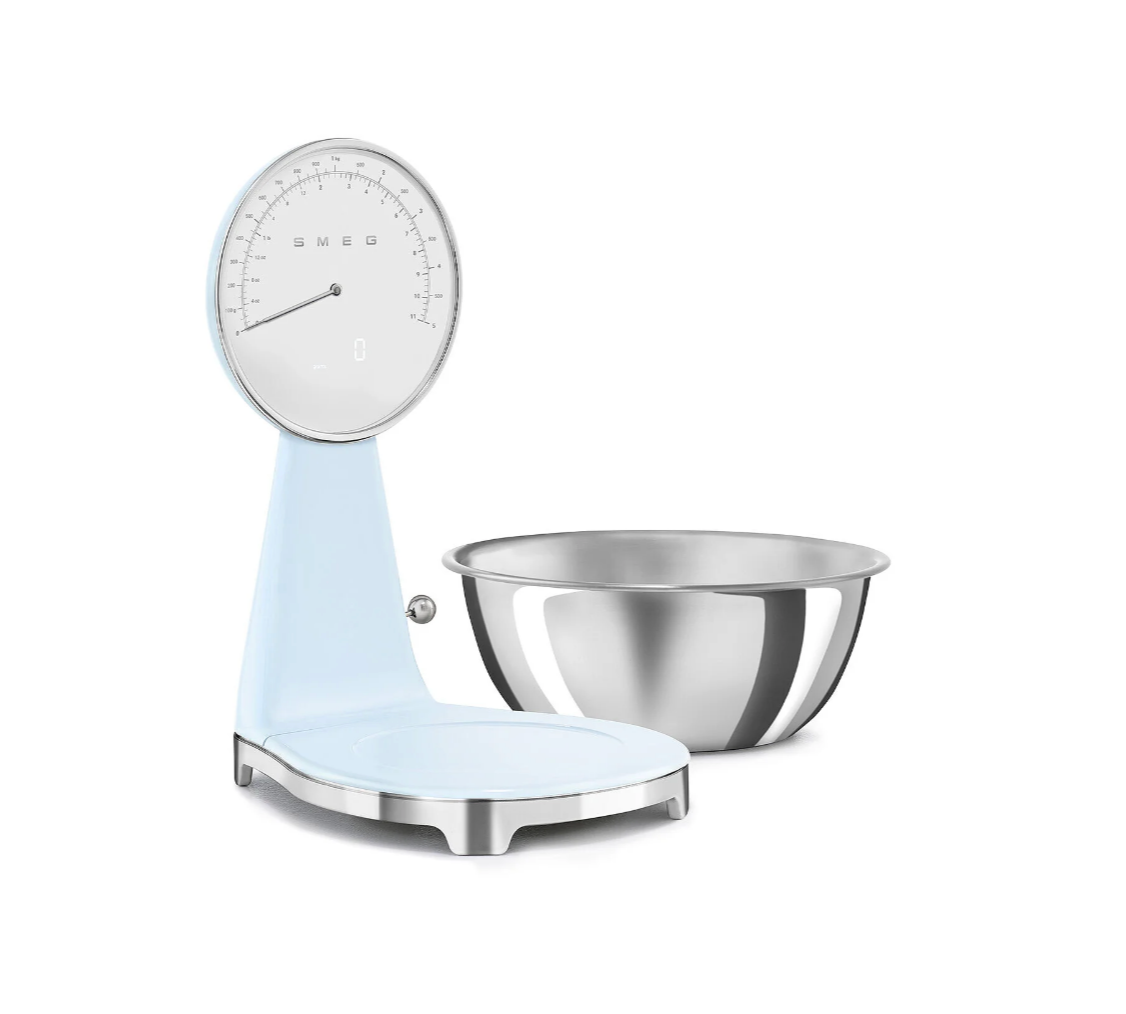 SMEG 50's Style Analogue and digital Kitchen Scale Pastel Blue