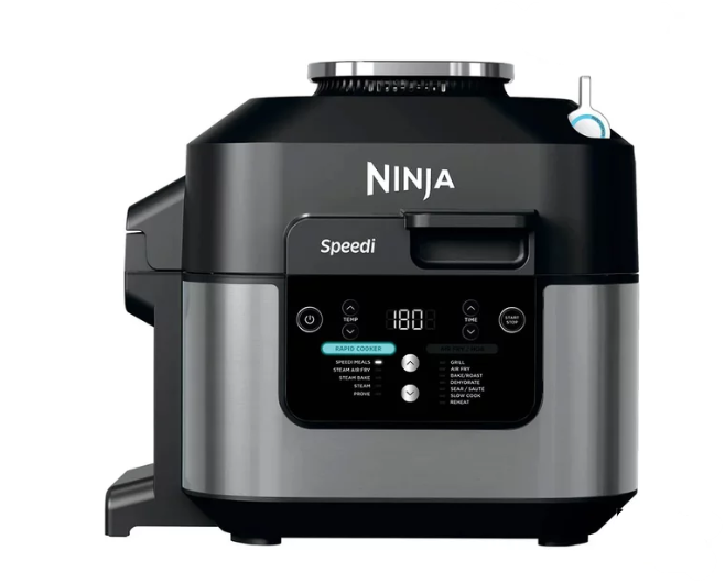 Ninja ON500UK Speedi 12 in 1 Multi Cooker, Air Fryer & Slow Cooker in Black Steel