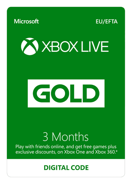3 Month Xbox Live Gold Membership - Instant Digital Download