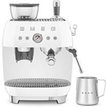 Smeg EGF03WHUK Retro Espresso Coffee Machine with Grinder & 20 Bar Pump, White