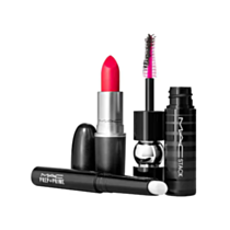 MAC Lashes To Lips Kit : Pink Relentlessly Red (706) Black Stack