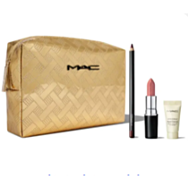 Mac Cosmetic Gift Set In Gold Bag