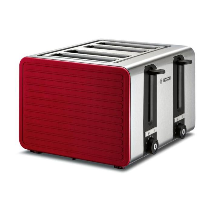 BOSCH Silicone TAT7S44GB 4-Slice Toaster – Red