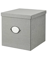 KVARNVIK Storage Box with Lid - Grey