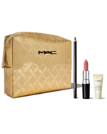 Mac Cosmetic Gift Set In Gold Bag